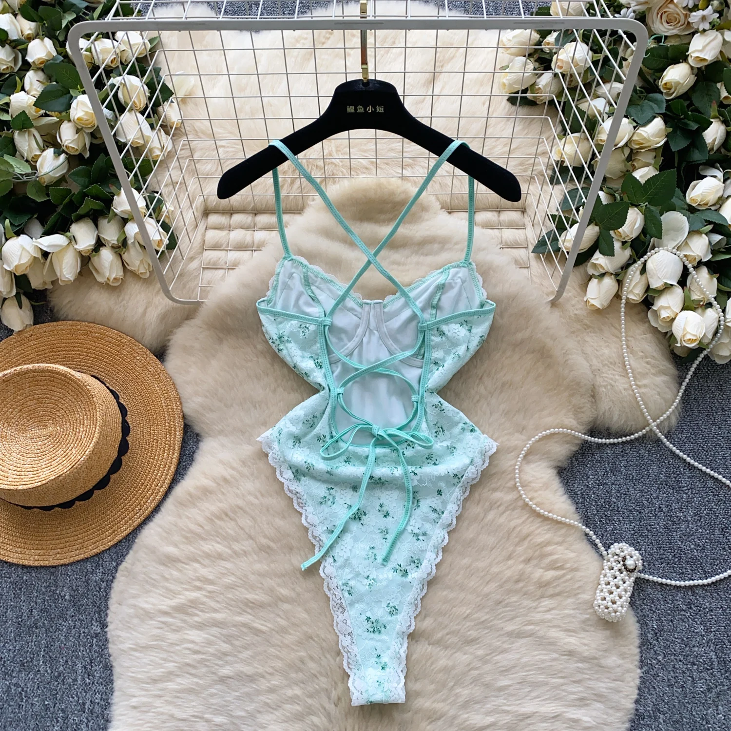 Sexy lace print Corset  bodysuits Chic Korean Camis Tank Top Basic Fashion Off Shoulder Summer Women Clothing thumbnail 2