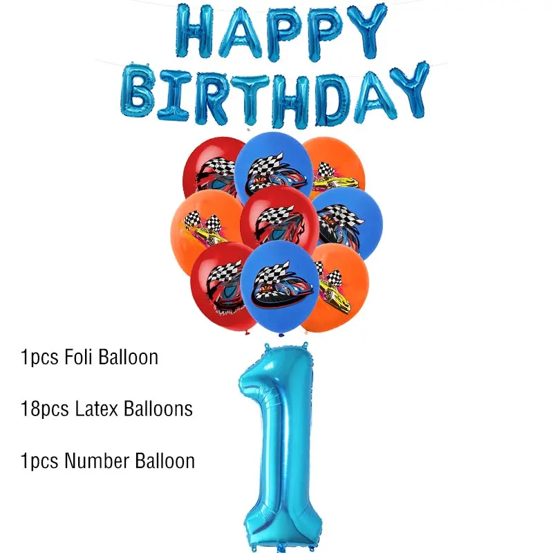 Wheels Car Birthday Party Decorations Tableware Set Tablecloth Cups Plates Gift Bags Balloons Banners for Kids Party Favors thumbnail 6