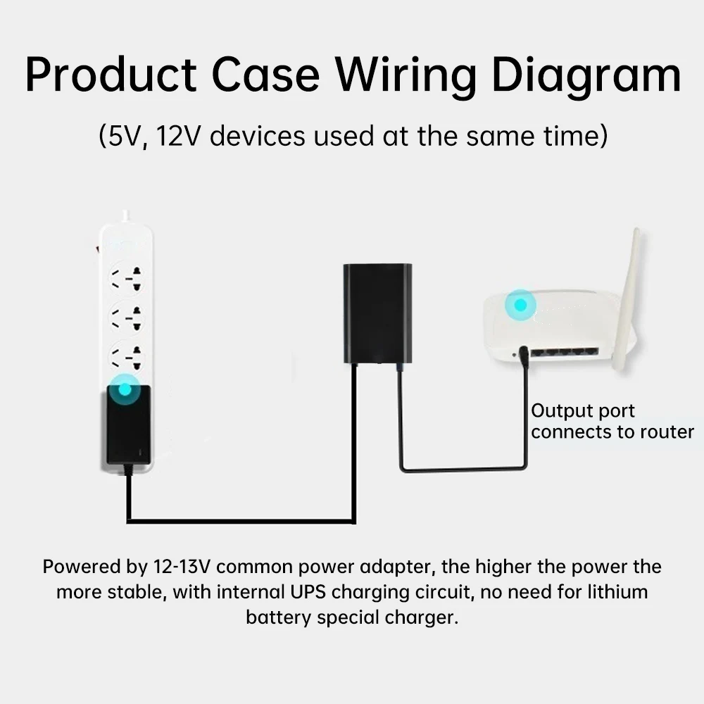 【Without Battery】 DC 12 3x 18650 Lithium Battery Solderless UPS DIY Power Bank Box for Router Cellphone Tablet Modem CCTV Camera thumbnail 6
