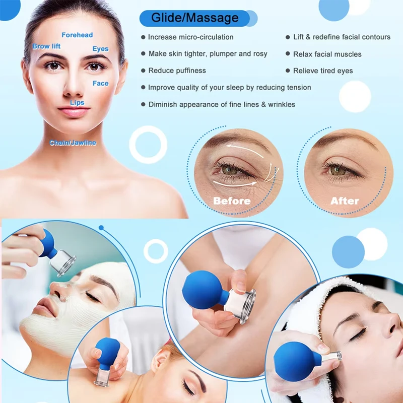 Rubber Cupping Set Face Massager Vacuum Face Skin Lifting Facial Cups Anti Cellulite Cup Anti-Wrinkle Cupping Glass Therapy Tool thumbnail 4