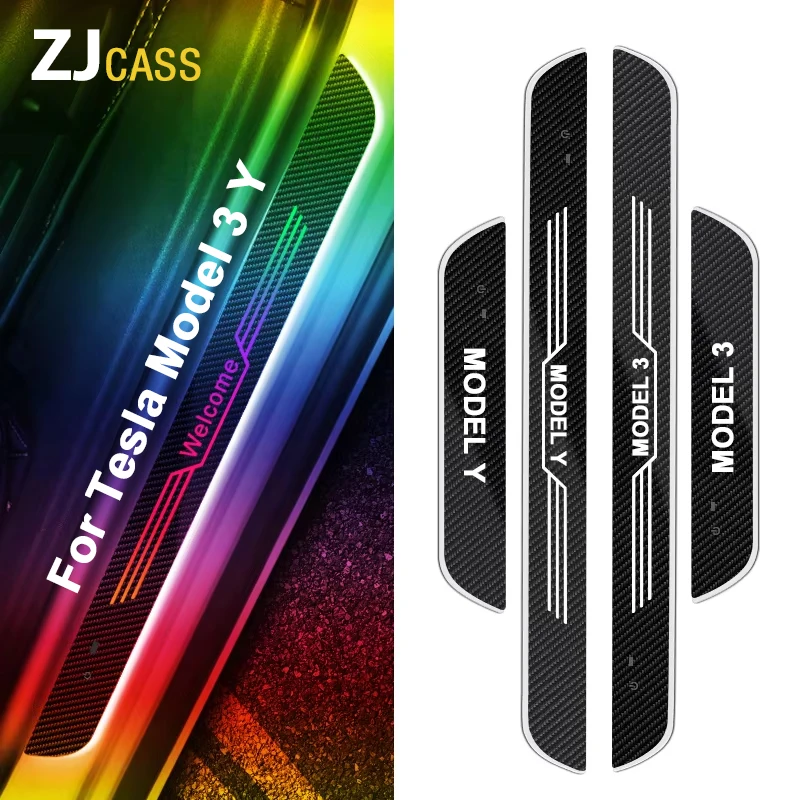 Customizable LOGO For Tesla MODEL Y MODEL 3 car pedal light Door opening warning RGB dynamic welcome light LED atmosphere Lamp