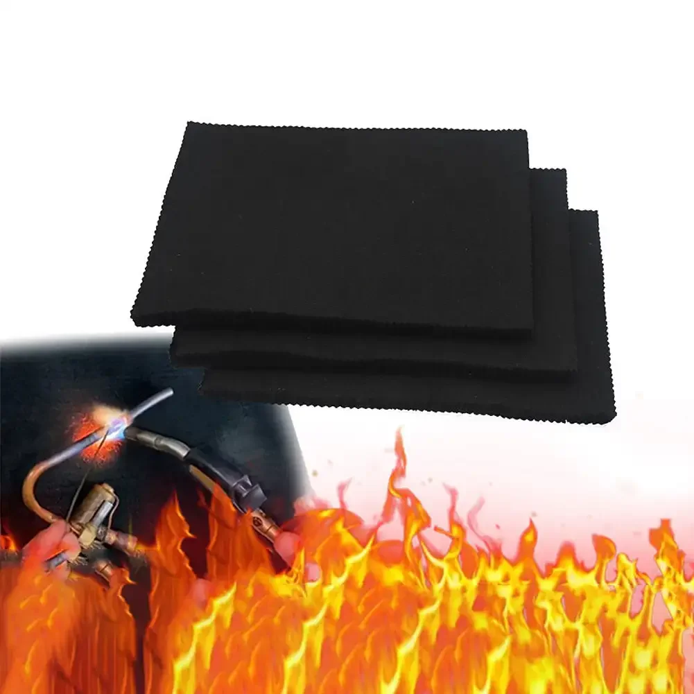 1Pc Black Welding Protective Blanket Torch Shield Pack Protective Sheet Carbon Fiber High Temp 300*200mm Durable Fire Blanket thumbnail 4