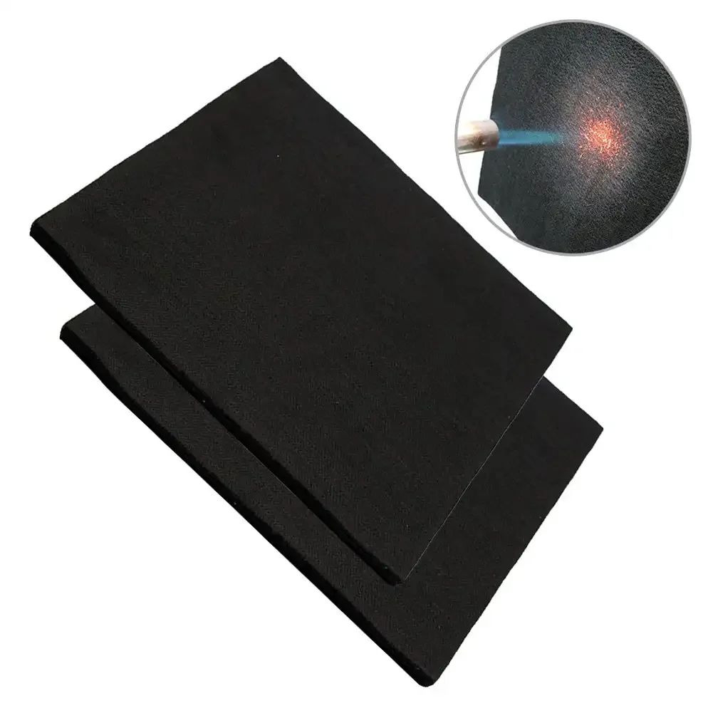 1Pc Black Welding Protective Blanket Torch Shield Pack Protective Sheet Carbon Fiber High Temp 300*200mm Durable Fire Blanket thumbnail 2