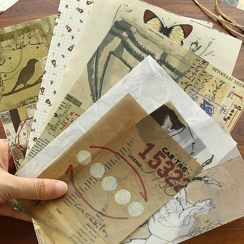 Retro scrapbook supplies, aesthetic diary tool kit, material paper set, simple Instagram style background, handmade DIY material thumbnail 3