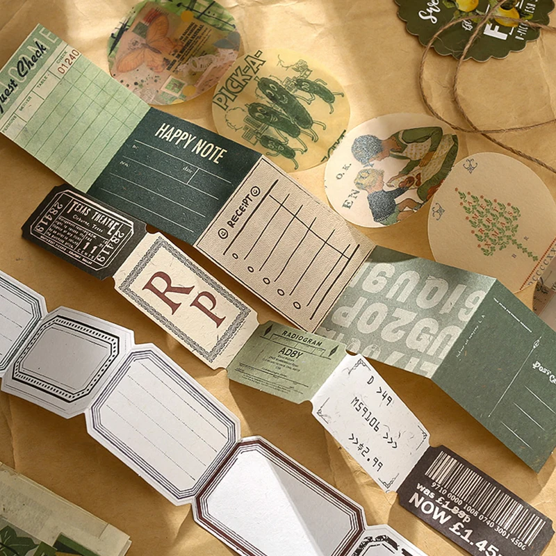 Retro scrapbook supplies, aesthetic diary tool kit, material paper set, simple Instagram style background, handmade DIY material thumbnail 4
