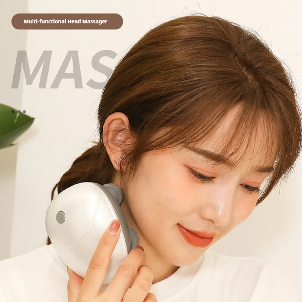 Electric Scalp Head Massager Kneading Vibrating Device Health Care Shoulder Neck Leg Arm Deep Tissue Massage Cat Pet Massager