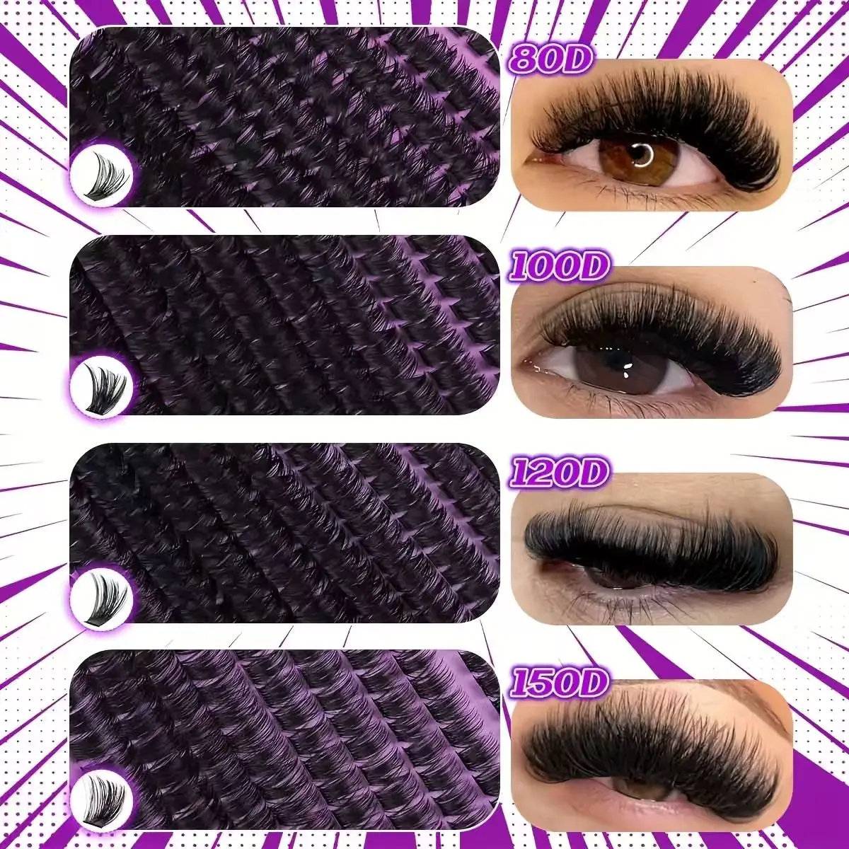 DIY Lash Extension Kit Clusters Individual Eyelashes Kit 9-16mm with Bond and Seal Wispy Natural Mange Lashes thumbnail 4
