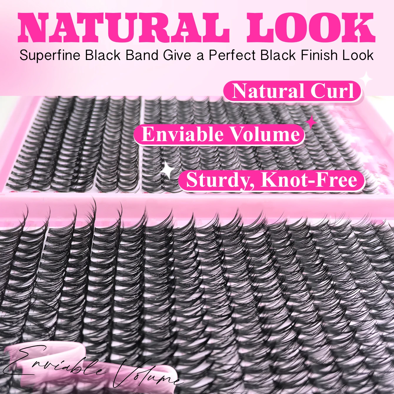 DIY Lash Extension Kit Clusters Individual Eyelashes Kit 9-16mm with Bond and Seal Wispy Natural Mange Lashes thumbnail 2