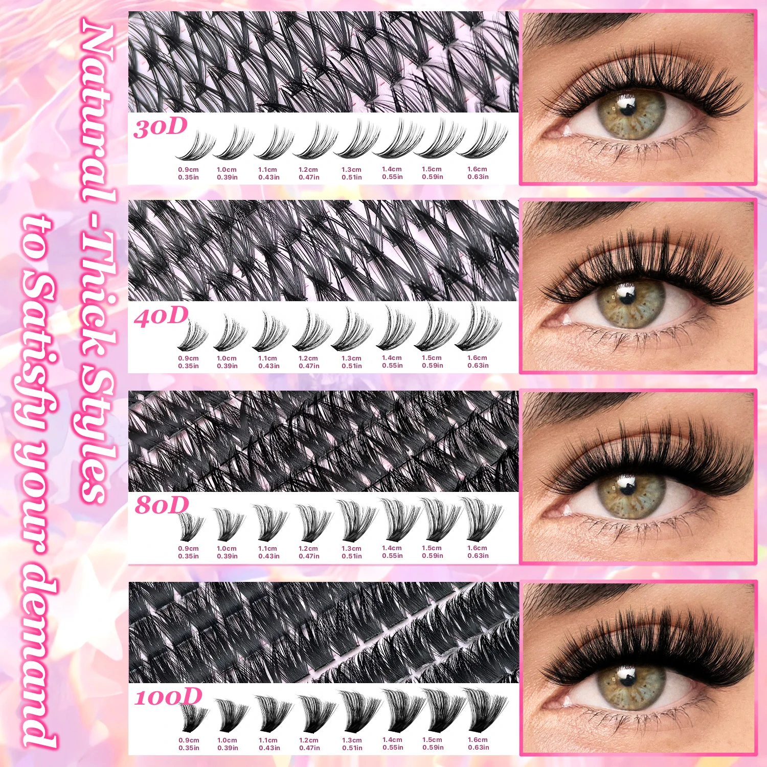DIY Lash Extension Kit Clusters Individual Eyelashes Kit 9-16mm with Bond and Seal Wispy Natural Mange Lashes thumbnail 3