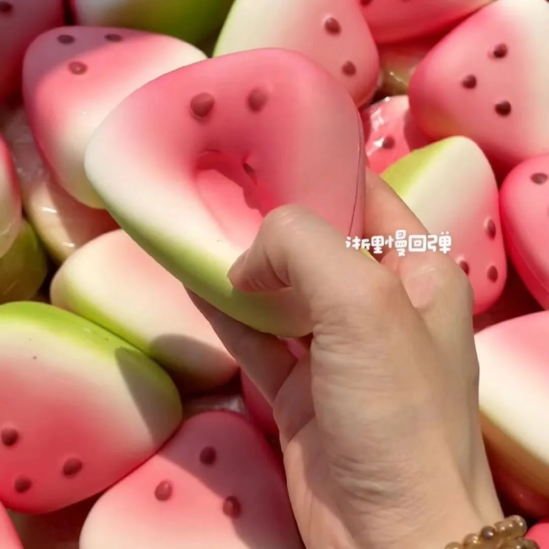 Cute Watermelon Squishy Fidget Toy Slow Rebound Decompression Toy  Anti-Stress Slow Rising Fruit Soft Stress Relief Squeeze Toy thumbnail 5