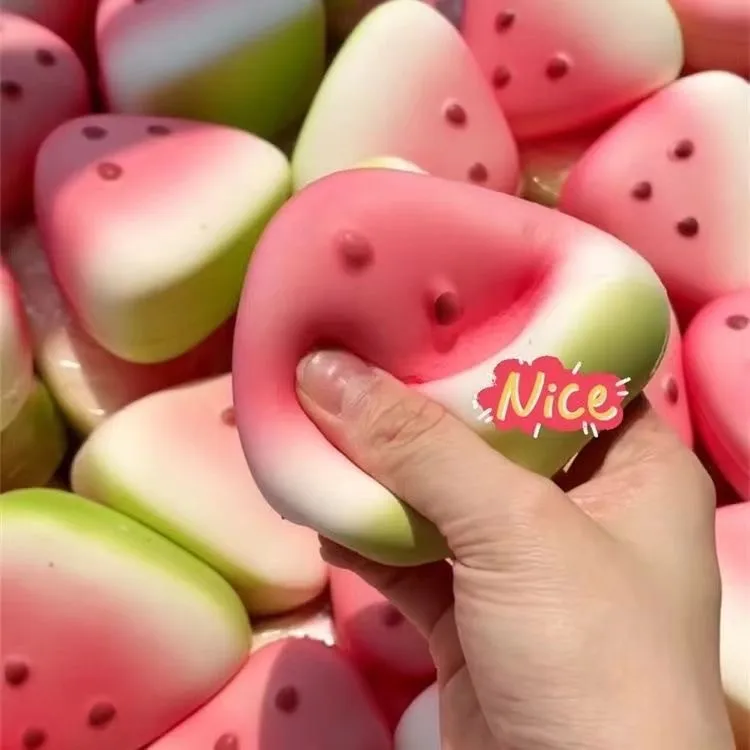 Cute Watermelon Squishy Fidget Toy Slow Rebound Decompression Toy  Anti-Stress Slow Rising Fruit Soft Stress Relief Squeeze Toy thumbnail 2