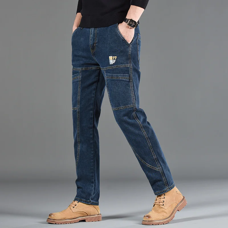 Fashion Print Six-Pocket Jeans Small Straight Cut Style Men's Casual Comfortable Fit Clothing thumbnail 3