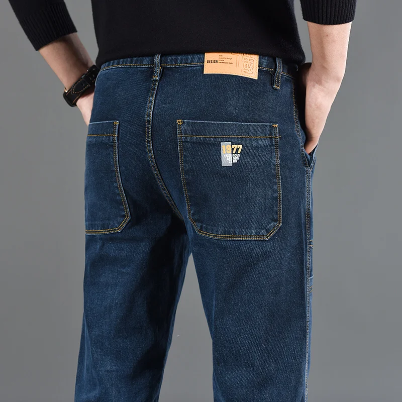 Fashion Print Six-Pocket Jeans Small Straight Cut Style Men's Casual Comfortable Fit Clothing thumbnail 5