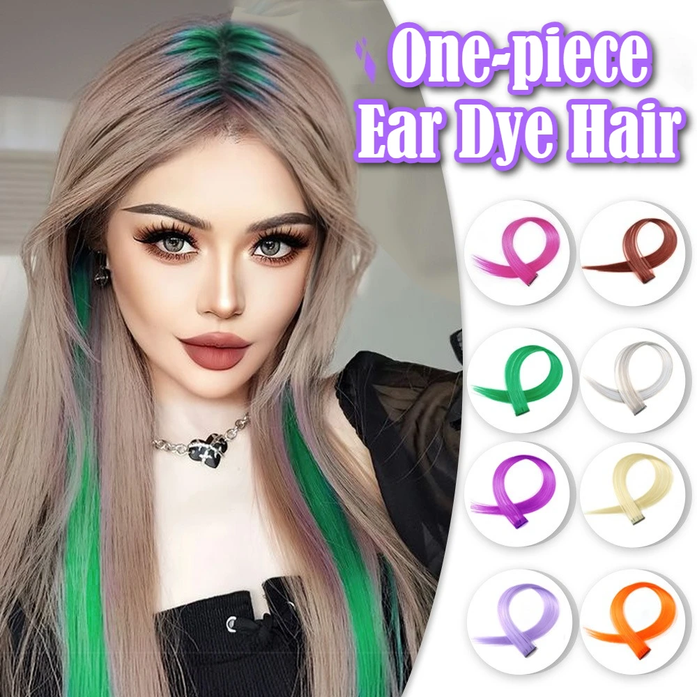 10/1PCS Colorful Highlight Clip In Hair Extension for Girl Synthetic Long Straight Hairpieces Wig 22inch extensiónes de cabello