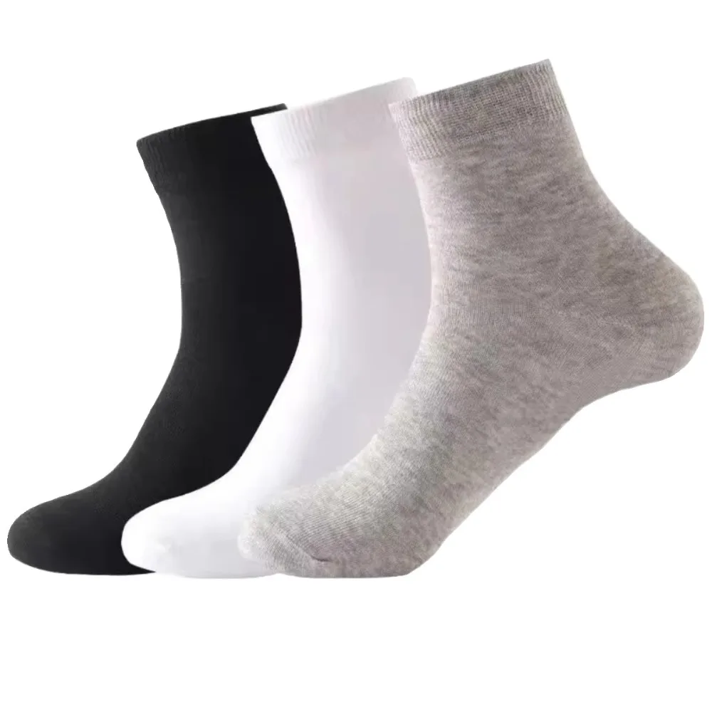 10 Pairs New Arrivals Men's Cotton Socks New Styles Black Business Men Socks Soft Breathable Autumn Spring for Male White thumbnail 5