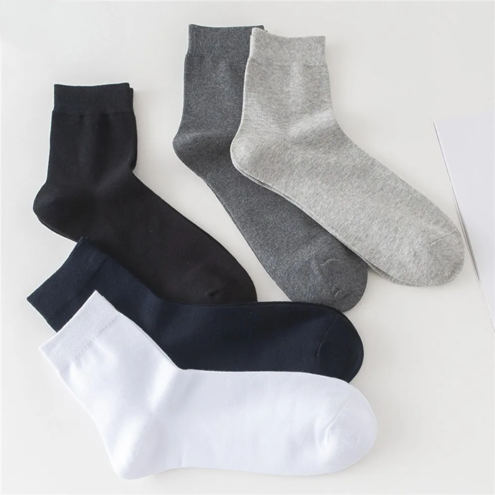 10 Pairs New Arrivals Men's Cotton Socks New Styles Black Business Men Socks Soft Breathable Autumn Spring for Male White thumbnail 4