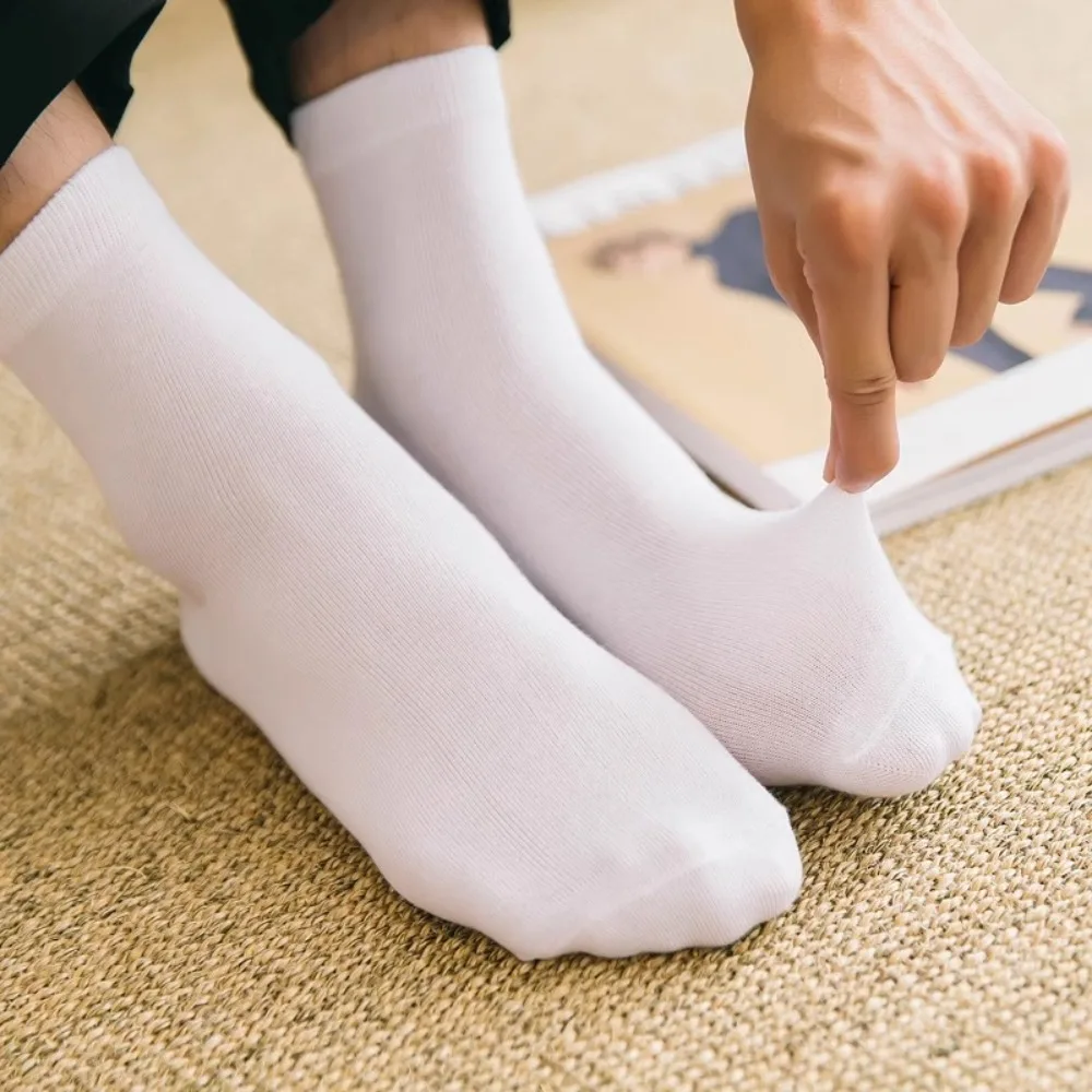 10 Pairs New Arrivals Men's Cotton Socks New Styles Black Business Men Socks Soft Breathable Autumn Spring for Male White thumbnail 2