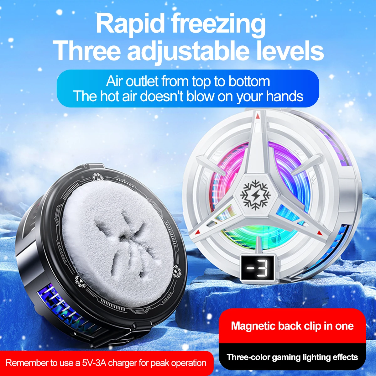 NEW Magnetic Phone Cooler/ Back-Clip 2 In 1 Semiconductor Radiator 3 Level Adjustment for IOS Android Tiktok Live Streaming thumbnail 4