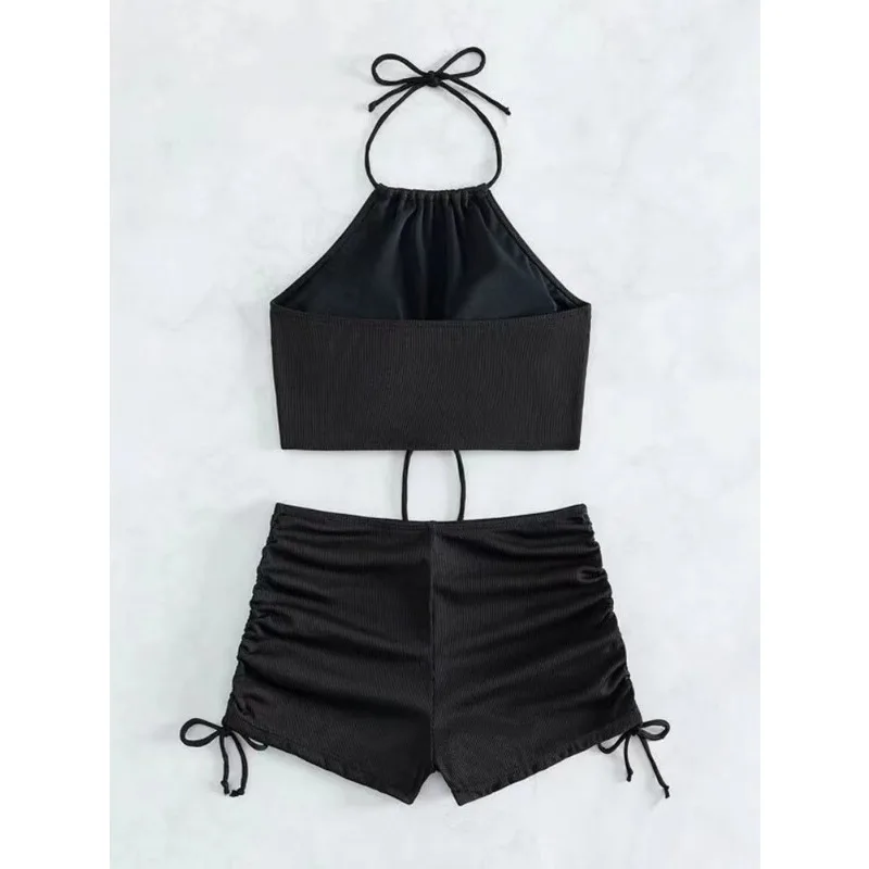 Solid Color Halter Neck Bikini Separate Swimwear Women's Sexy Strapless Top for Beach Vacation Hot Spring Summer Swimwear thumbnail 5