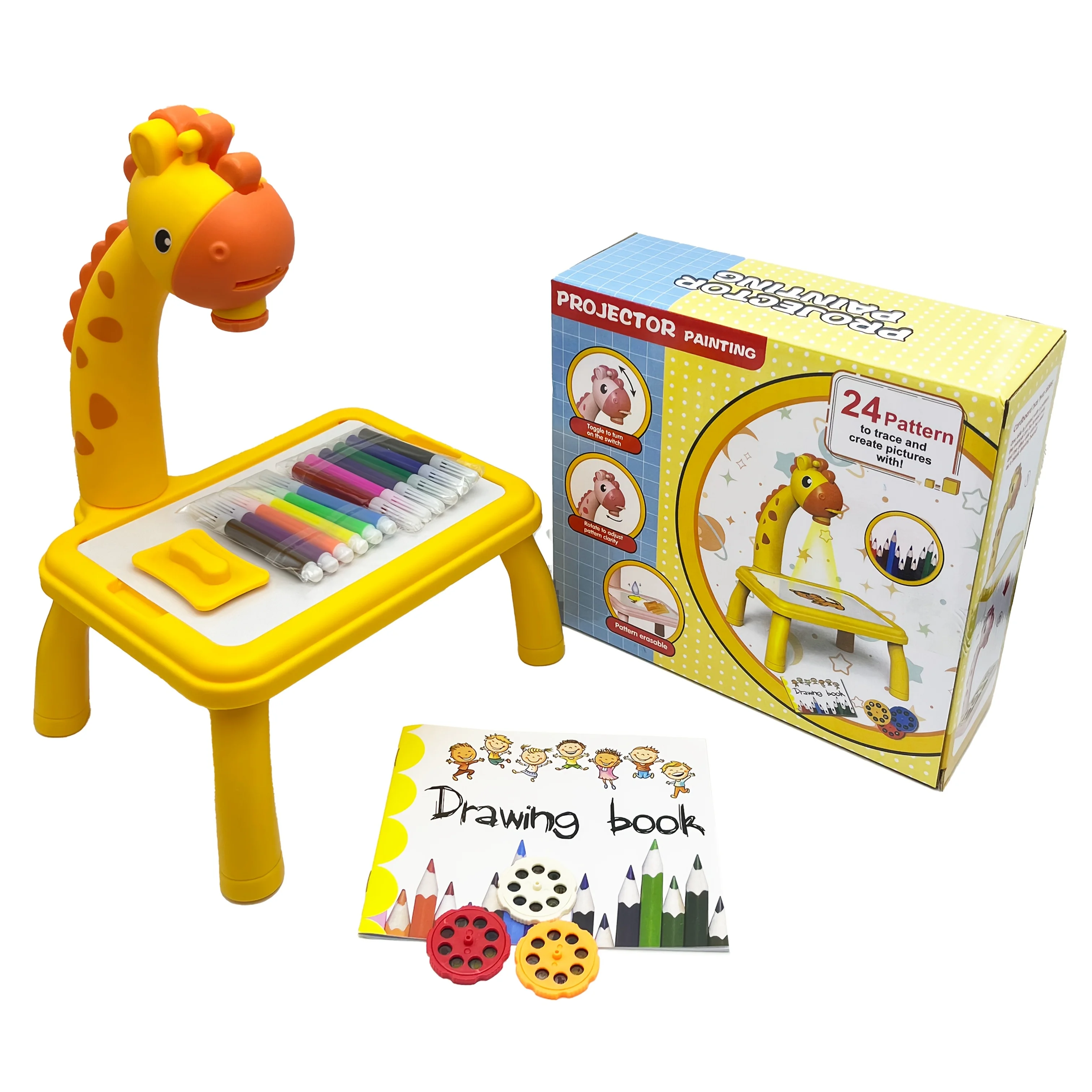 Kid's led projector drawing table mini toy painting set table educational board Creative learning tools painting toys gift thumbnail 5