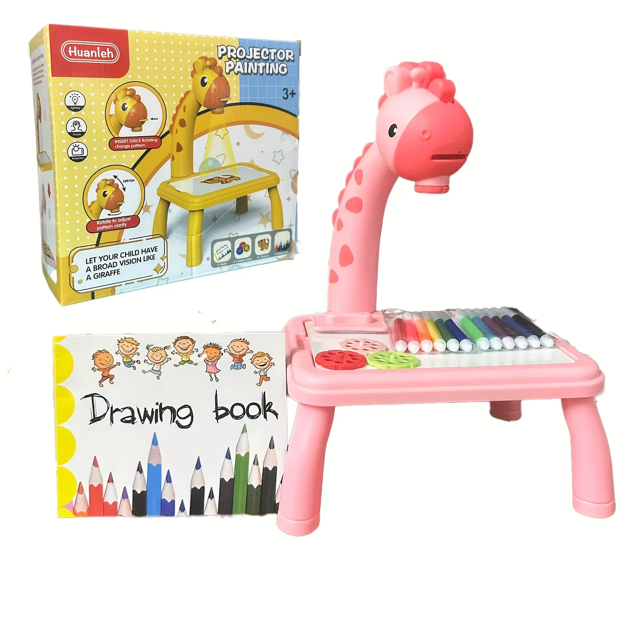 Kid's led projector drawing table mini toy painting set table educational board Creative learning tools painting toys gift thumbnail 3