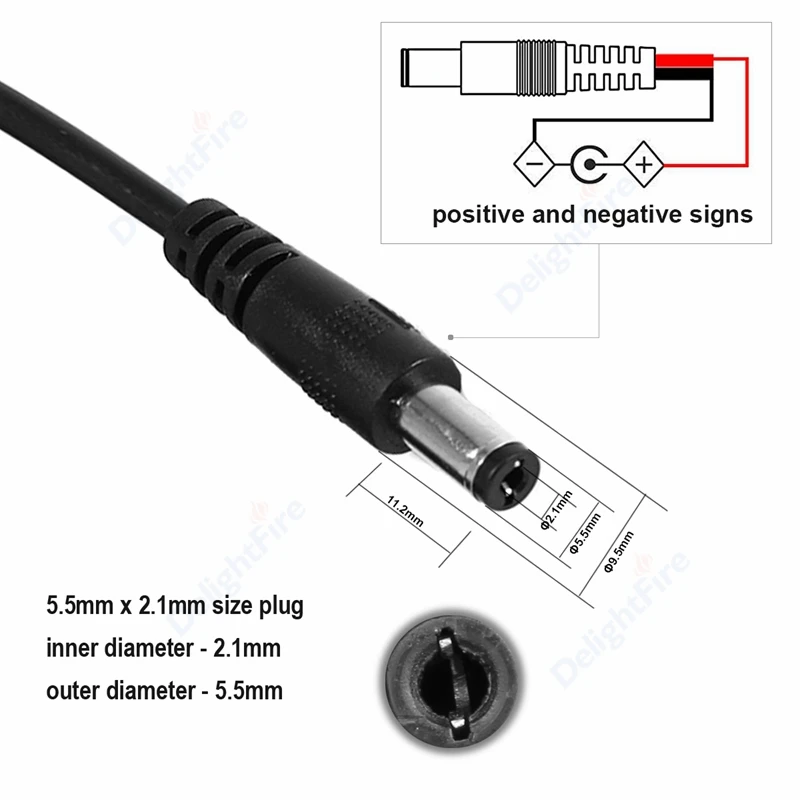 1 To 2/3/4/5/6/8 Way DC Power Splitter Cable 5.5mm 2.1mm 5V 12V Power Adapter Connector Cord For LED Strip Lights CCTV Camera thumbnail 3