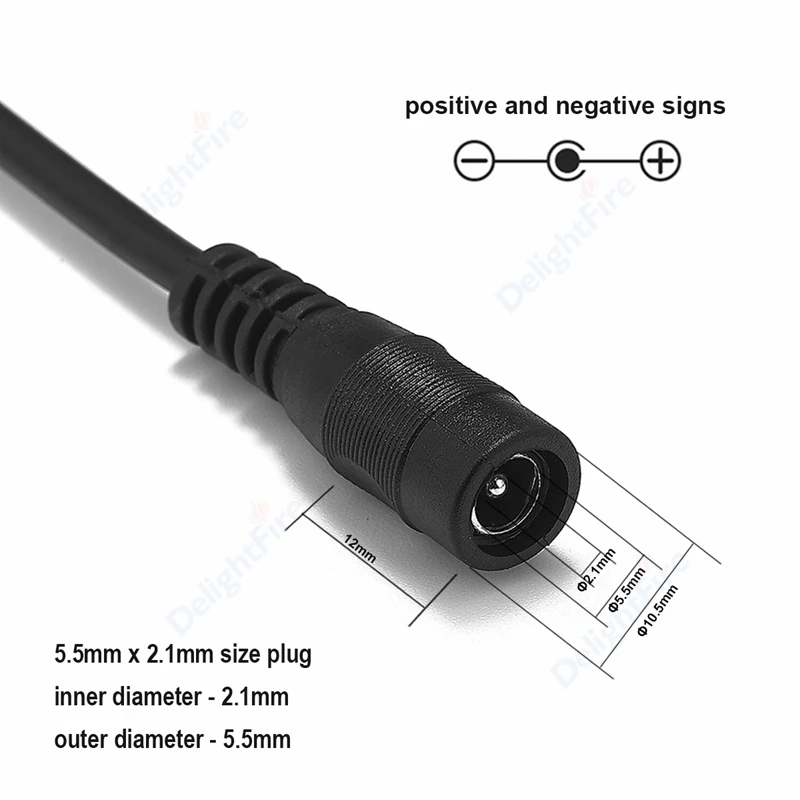 1 To 2/3/4/5/6/8 Way DC Power Splitter Cable 5.5mm 2.1mm 5V 12V Power Adapter Connector Cord For LED Strip Lights CCTV Camera thumbnail 2