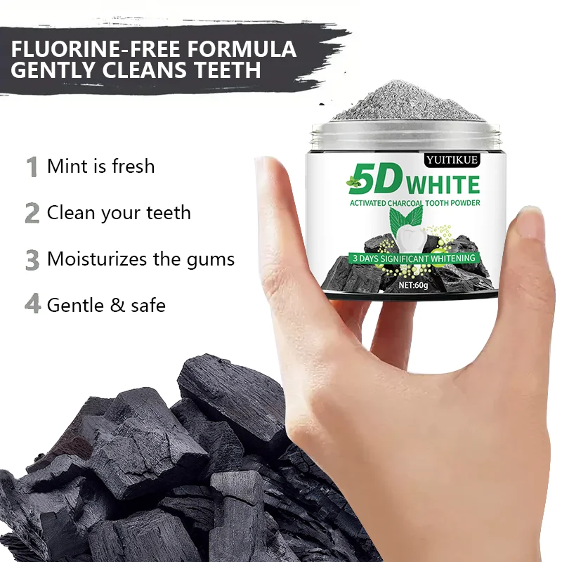 Bamboo Charcoal Teeth Whitening Powder - Natural Whitening for Men and Women Deep Clean, Fresh Breath Toothpaste for Daily Use thumbnail 4