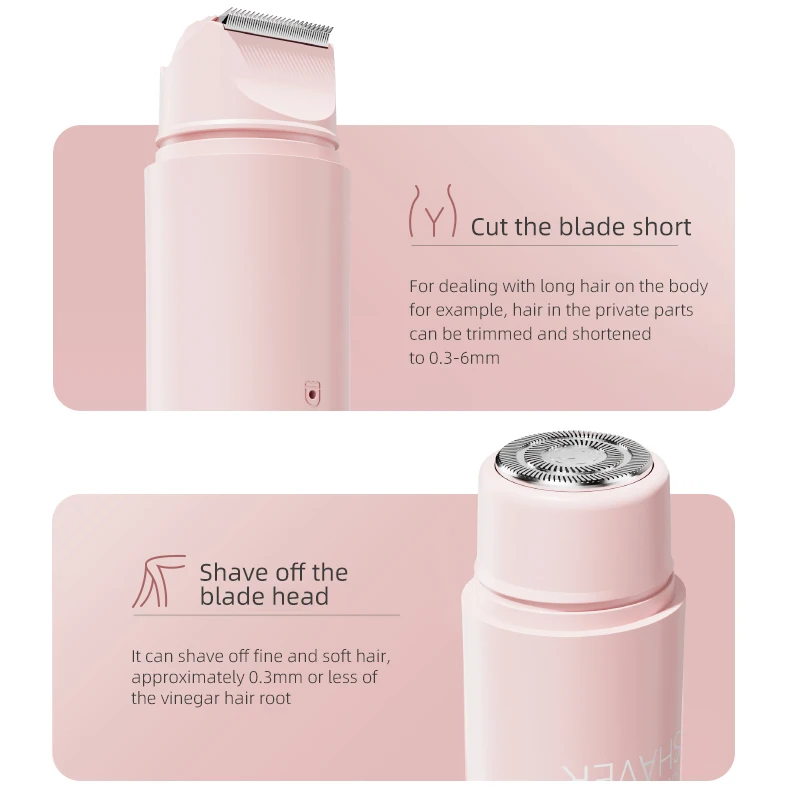 Double Head Electric Epilator Women Rechargeable Painless Hair Remover Shaver for Body Private Areas Bikini Gentle Trimming thumbnail 5