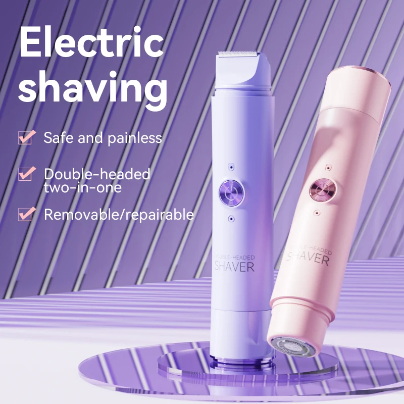 Double Head Electric Epilator Women Rechargeable Painless Hair Remover Shaver for Body Private Areas Bikini Gentle Trimming thumbnail 3