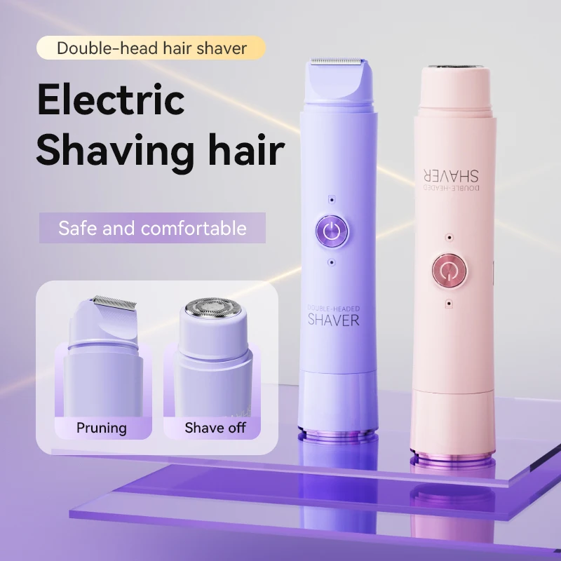 Double Head Electric Epilator Women Rechargeable Painless Hair Remover Shaver for Body Private Areas Bikini Gentle Trimming thumbnail 2