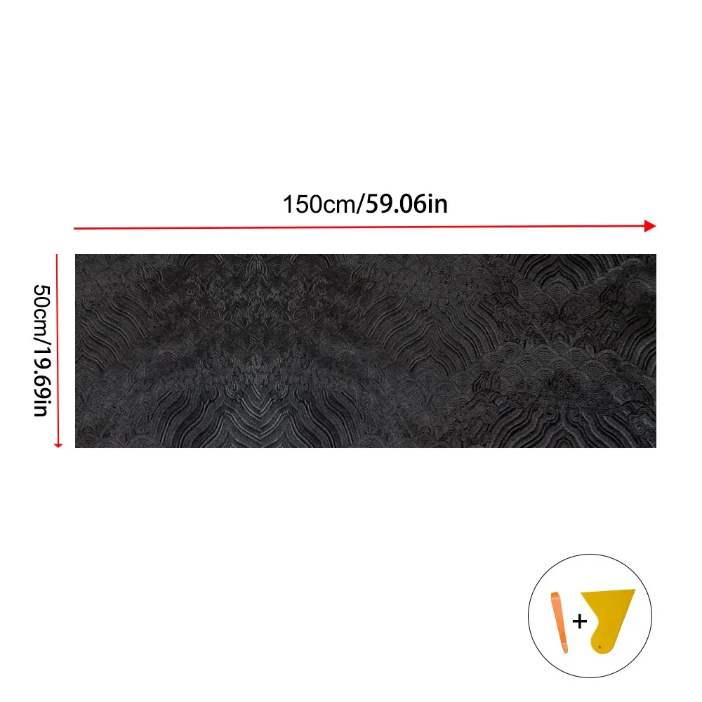 1PCS Car Interior Stickers High-grade Brocade Satin Embroidery Stickers Self-adhesive Fabric Stickers Universal AB Pillar Backi thumbnail 5