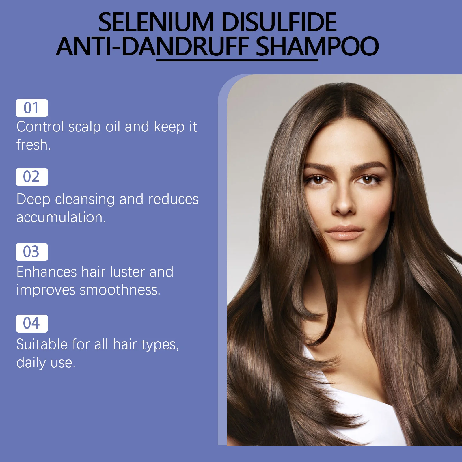Selenium Disulfide Anti Dandruff Shampoo Deep Cleaning Soothe Itchy Scalp Reduce Oil Secretion Moisturizing Smooth Hair Shampoo thumbnail 6