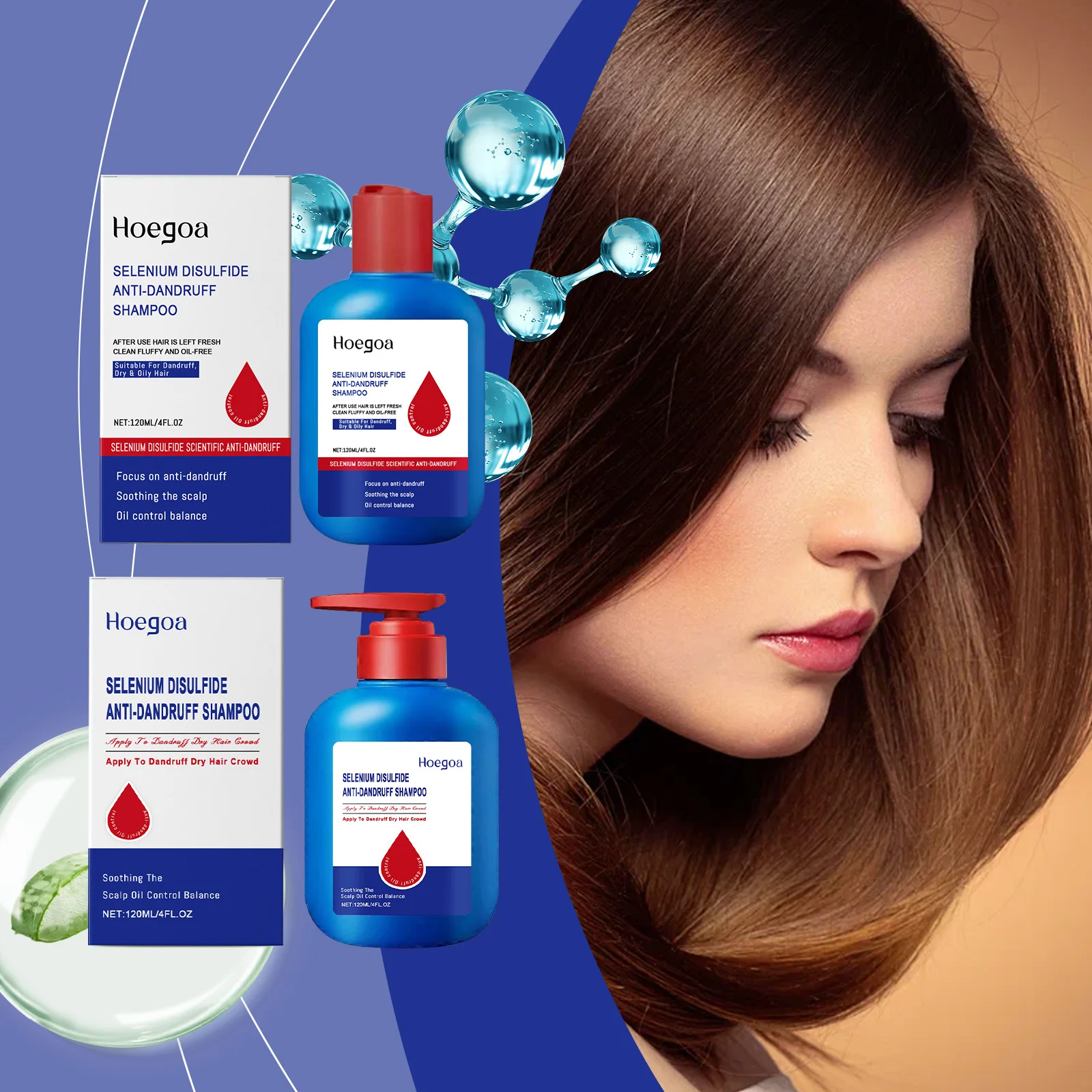 Selenium Disulfide Anti Dandruff Shampoo Deep Cleaning Soothe Itchy Scalp Reduce Oil Secretion Moisturizing Smooth Hair Shampoo thumbnail 3