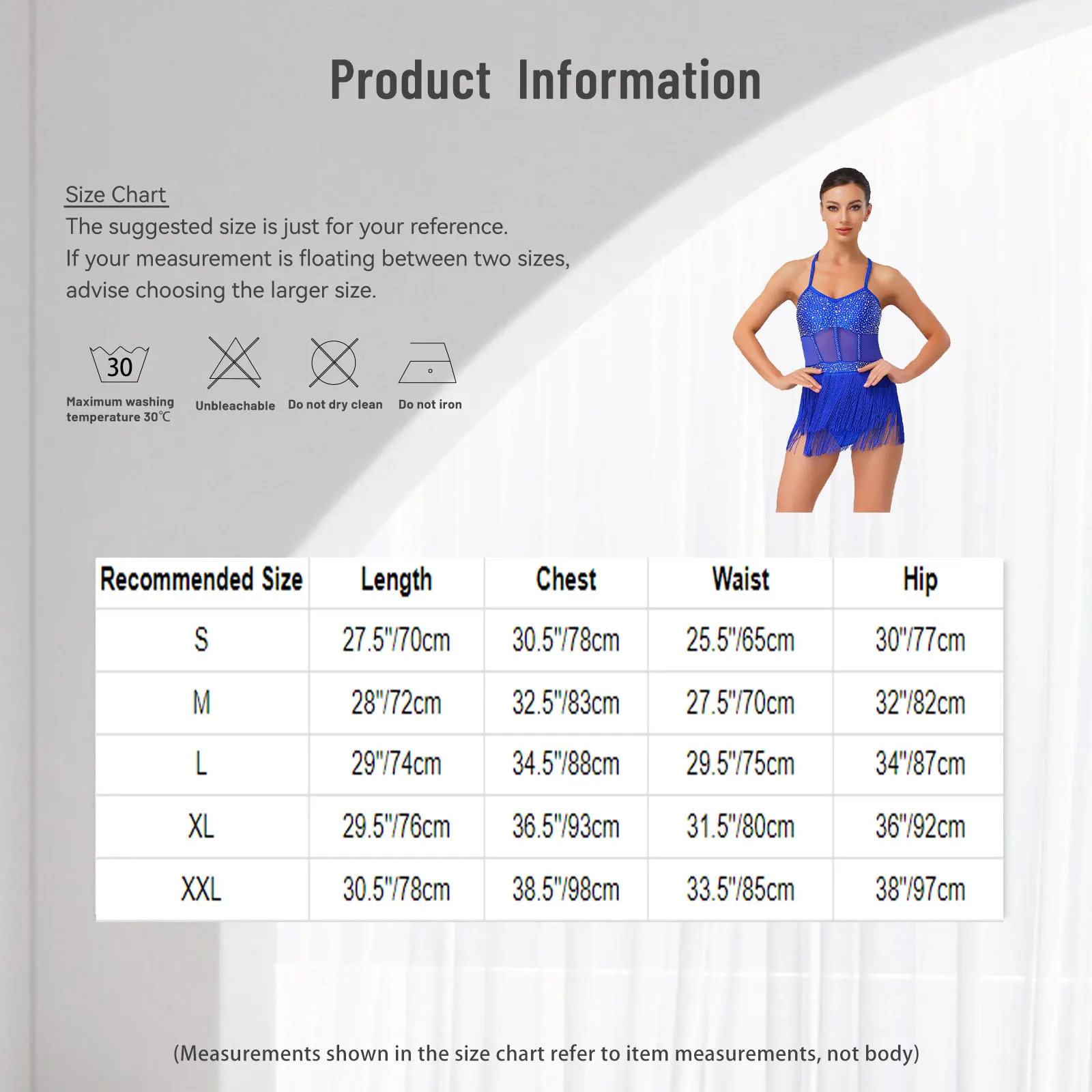 Womens Tango Latin Dance Leotard Dress Sheer Mesh Patchwork Tassel Bodysuit Elegant Latin Dress for Ballroom Dance Performance thumbnail 5