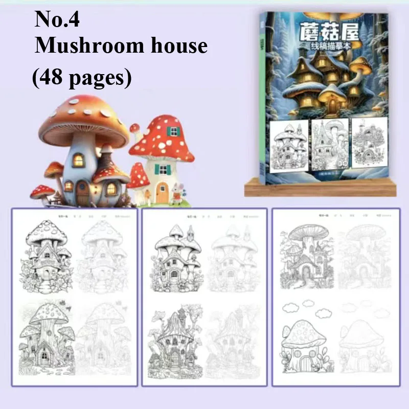 Artistic Drawing Practice Book - Landscape Tracing & Pen Control Coloring Books Adults Stress-Relief Pencil Sketch Album Art thumbnail 4