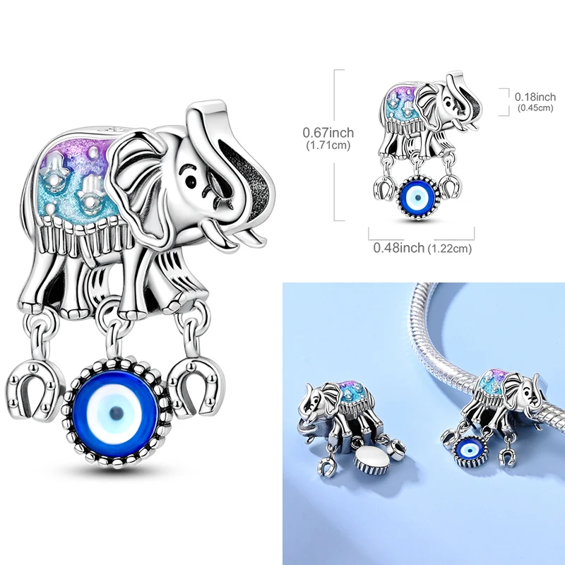 Hot Sales 925 Sterling Silver Charms Beads Devil's Eye Fatima's Hand Cross Beads Fit Original Bracelet Women DIY Jewelry Gifts thumbnail 5