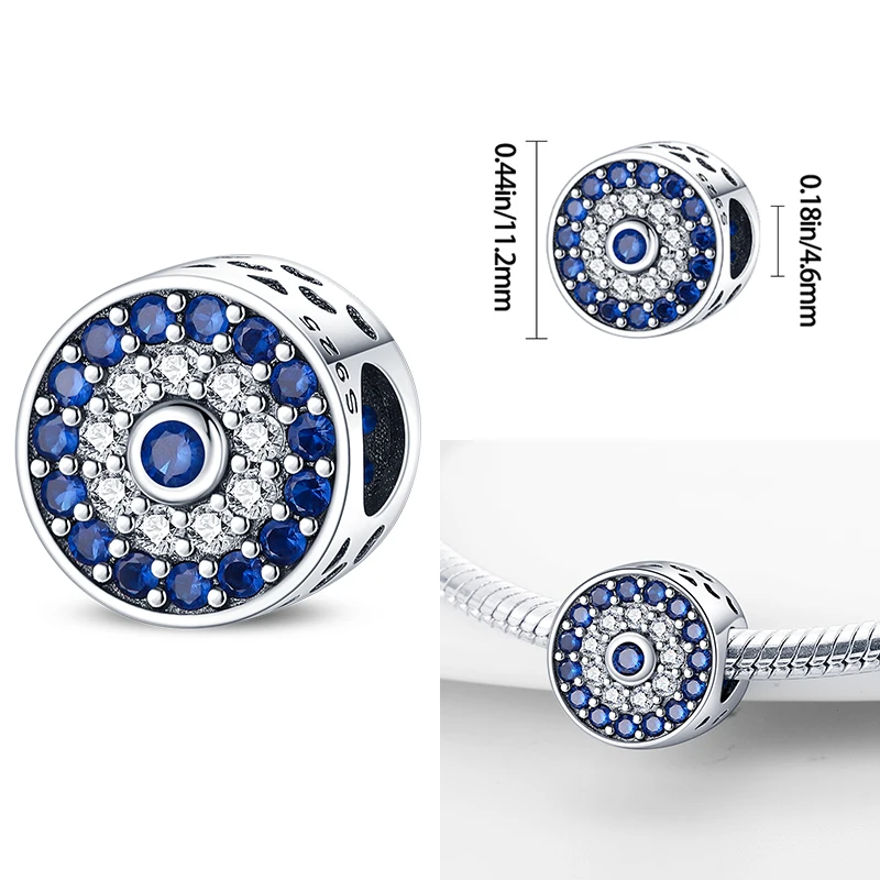 Hot Sales 925 Sterling Silver Charms Beads Devil's Eye Fatima's Hand Cross Beads Fit Original Bracelet Women DIY Jewelry Gifts thumbnail 4