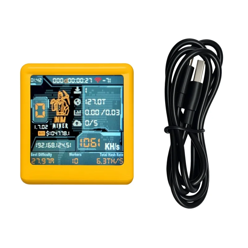 BTC Solo Lottery Miner for computer nerd Smart TV Hashrate1060KH/s ESP32 gift home silent Desktop Clock  Lower Power Consumption thumbnail 4