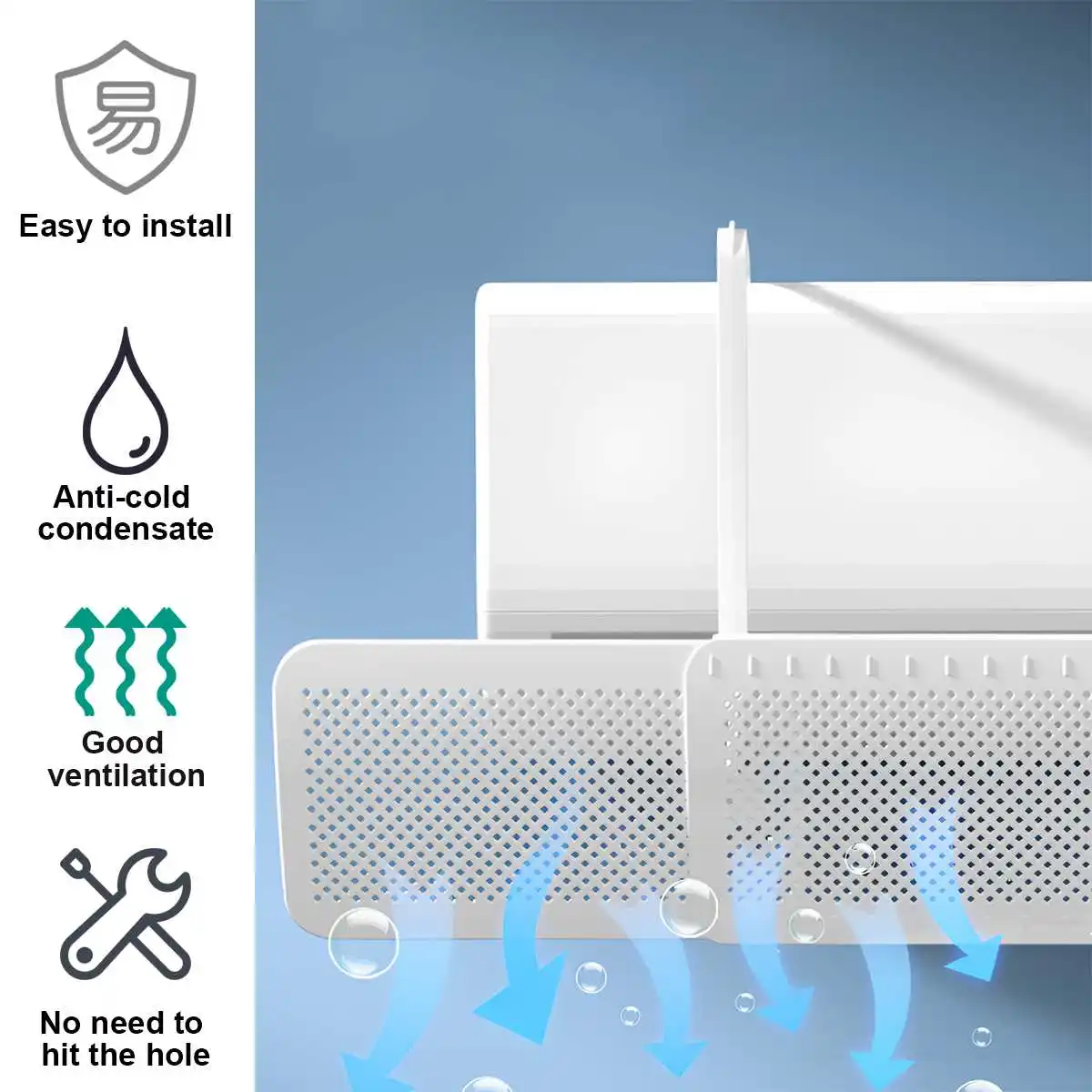 Anti-Direct Blowing Air Conditioning Wind Deflector Wall-Mounted Outlet Baffle Hanging Conditioning Guide Cover thumbnail 4