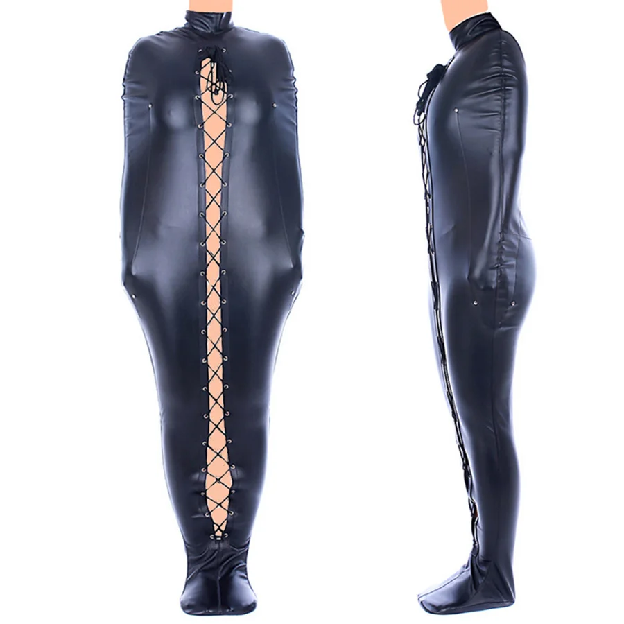 Female Erotic Costume Sex Toys BDSM Sex Binding Mermaid Mummy Body Bondage Bag Sleeping Bag Sack Leather Straight Jacket Tights thumbnail 4