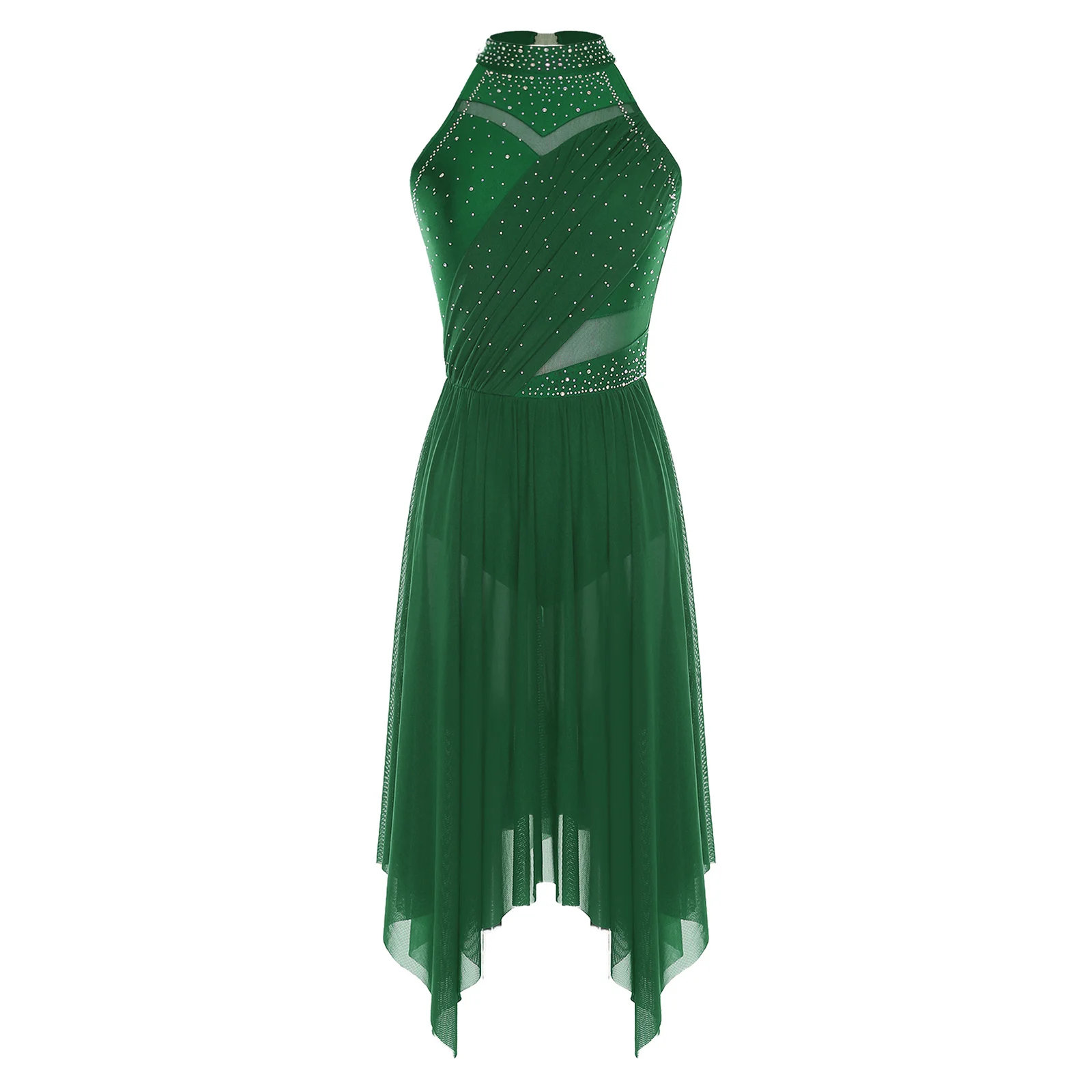 Women Lyrical Modern Classical Dance Performance Dress Sheer Mesh Lightweight Waltz Ballroom Classes Dance Competitions Costumes thumbnail 3