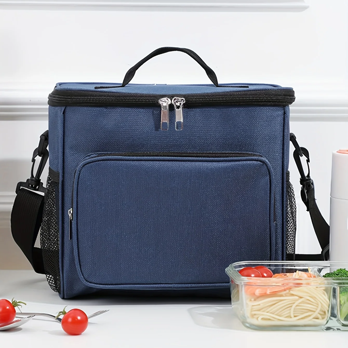 Black Cationic Lunch Box - Simple Office Worker Handheld Insulated Thermal Bag (1pc) thumbnail 4