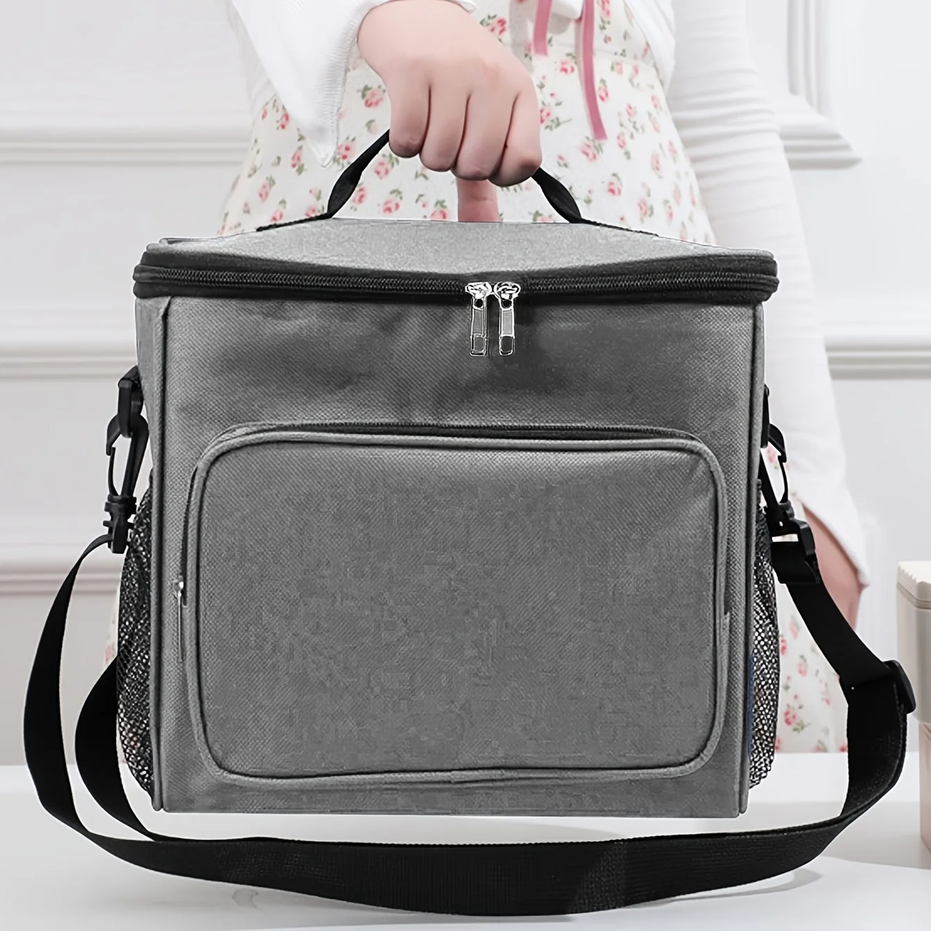 Black Cationic Lunch Box - Simple Office Worker Handheld Insulated Thermal Bag (1pc) thumbnail 6