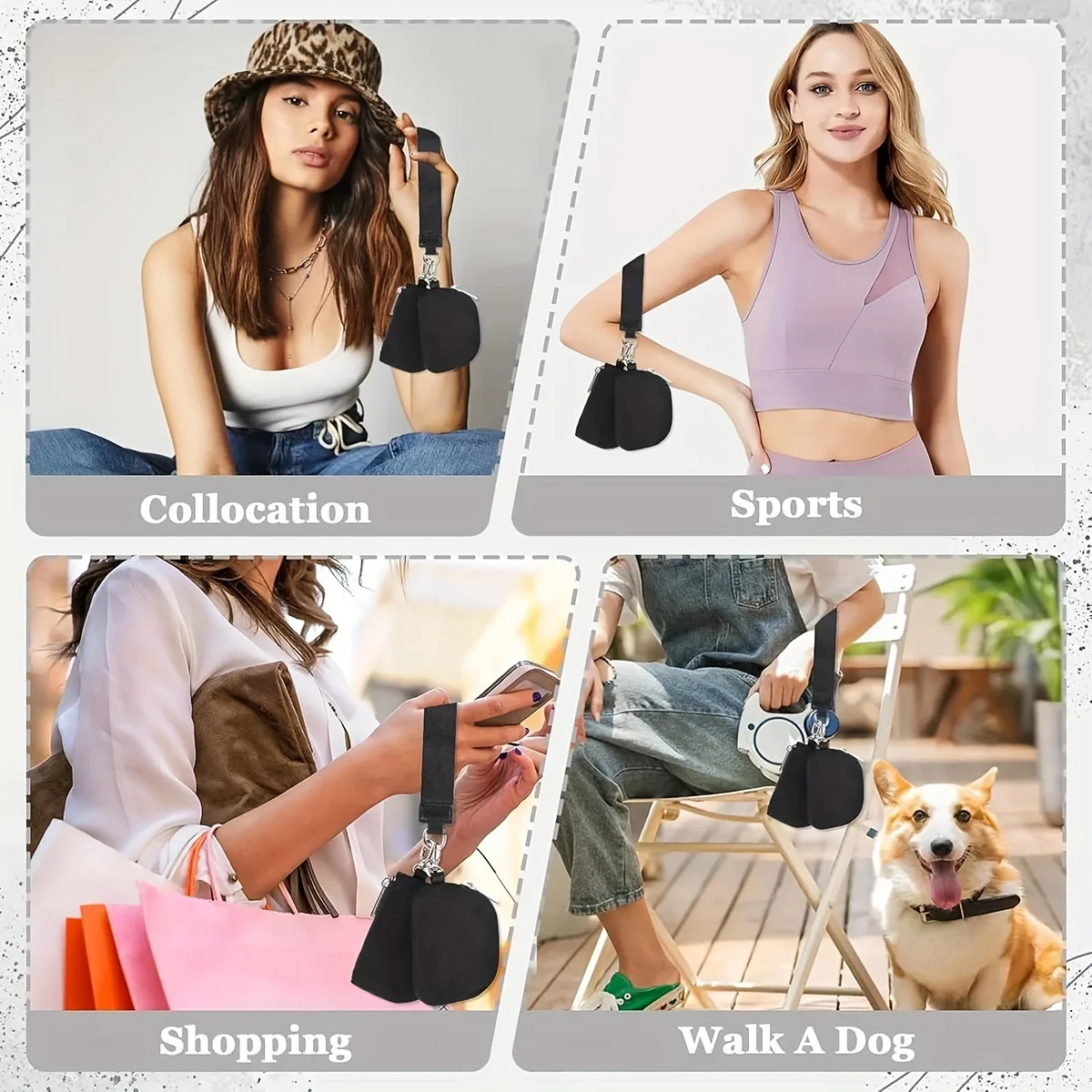 2-in-1 portable card holder: multi-functional mini coin purse, with zipper, wrist strap & keychain, for bank card storage thumbnail 4