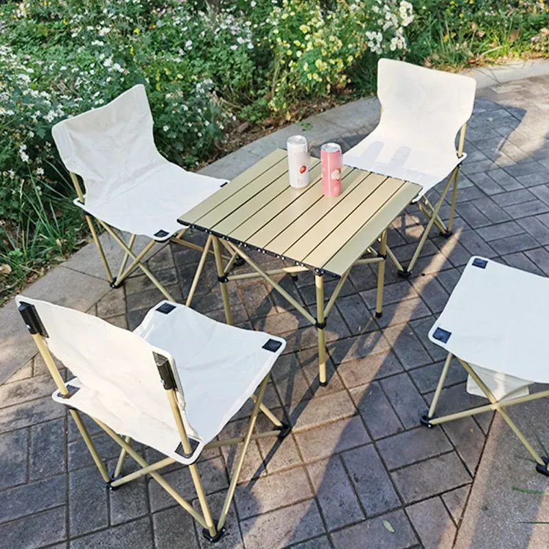 New Metal Folding Chair Outdoor Folding Chair Portable Picnic Moon Chair Camping Camping Gear thumbnail 6