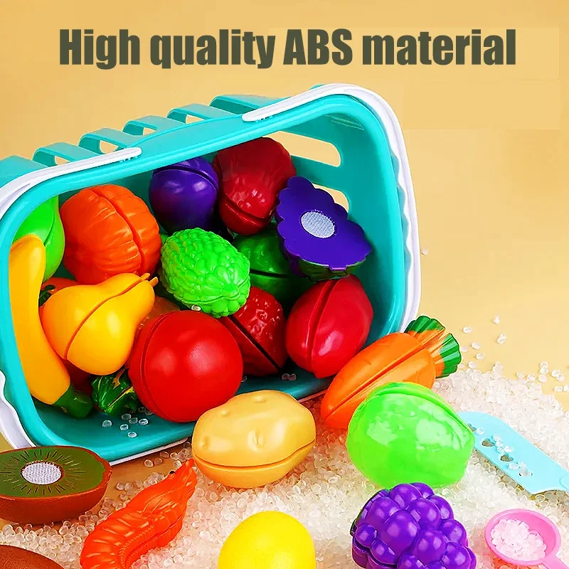 Plastic Kitchen Toy Set Educational Toy Cut Fruit Vegetable Pizza Food Play House Simulation Toys Pretend Play Kids Toys Gifts thumbnail 5