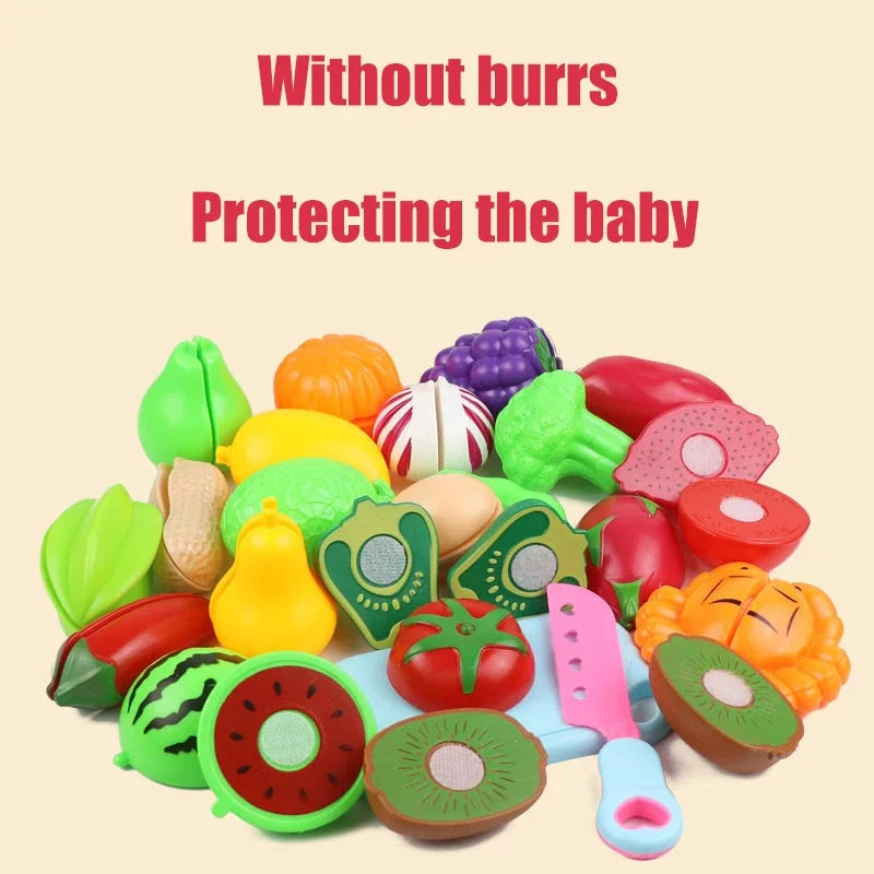 Plastic Kitchen Toy Set Educational Toy Cut Fruit Vegetable Pizza Food Play House Simulation Toys Pretend Play Kids Toys Gifts thumbnail 4