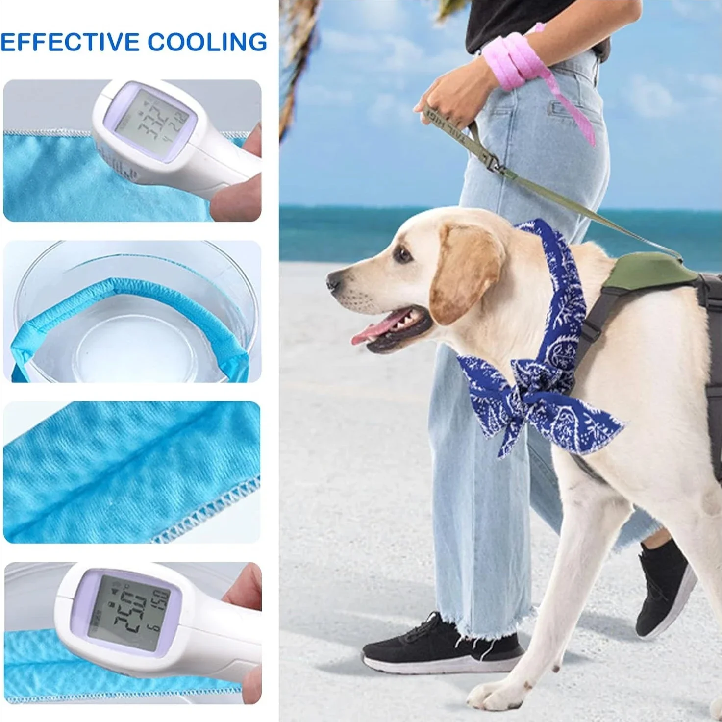 1-20PCS Summer Pet Cooling Scarf for Cats Dogs Ice Collar Cartoon Design Breathable Heat Relief Outdoor Travel Accessory thumbnail 2