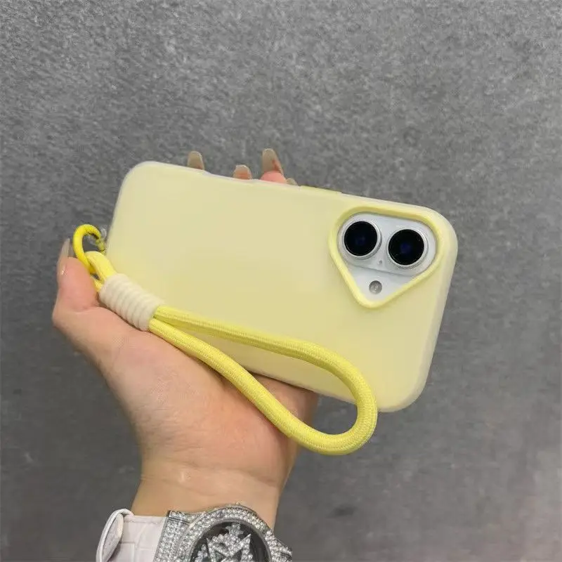 Soft Matte Candy Transparent Phone Case For iPhone 17 16 Pro Max 15 14 13 12 11 XS X 7 8 Plus 16e Hand Wrist Strap Lanyard Cover thumbnail 3